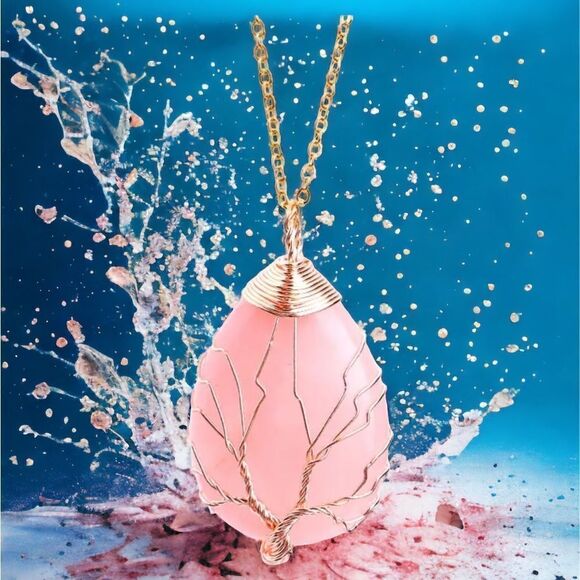 NATURAL GEMSTONE TREE OF LIFE PENDANT - Picture 1 of 1